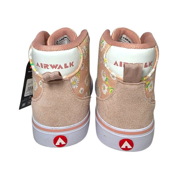 Airwalk Canvas High Top Skate Sneakers Little Girl Size 1 Lace-Up Floral Peach - Picture 4 of 7